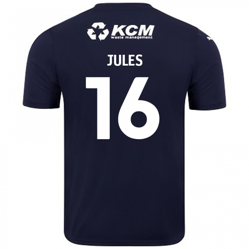 Criança Camisola Zak Jules #16 Azul Marinho Alternativa 2024/25 Camisa