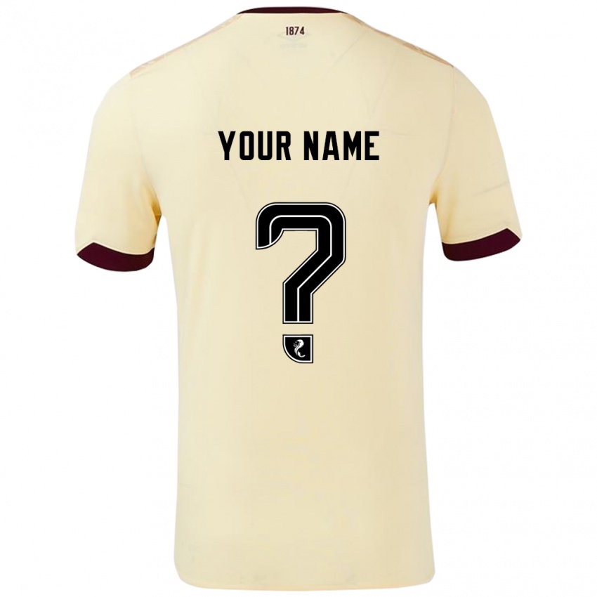 Criança Camisola Seu Nome #0 Borgonha Creme Alternativa 2024/25 Camisa