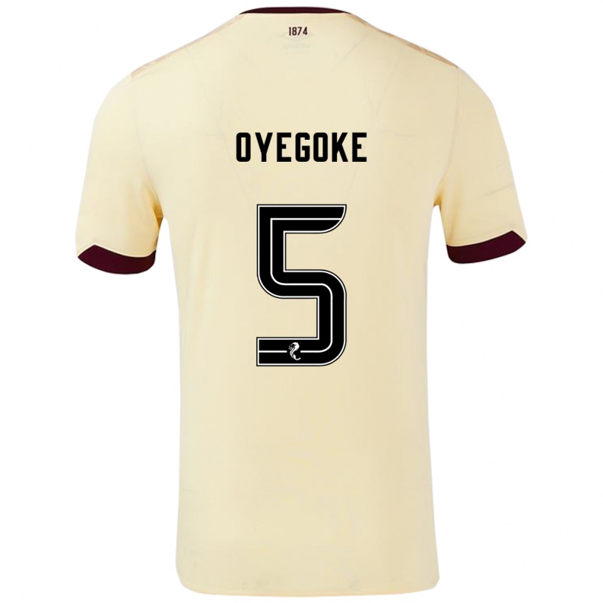 Criança Camisola Daniel Oyegoke #5 Borgonha Creme Alternativa 2024/25 Camisa