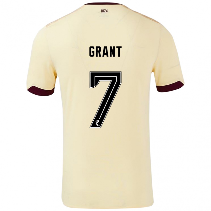 Criança Camisola Jorge Grant #7 Borgonha Creme Alternativa 2024/25 Camisa