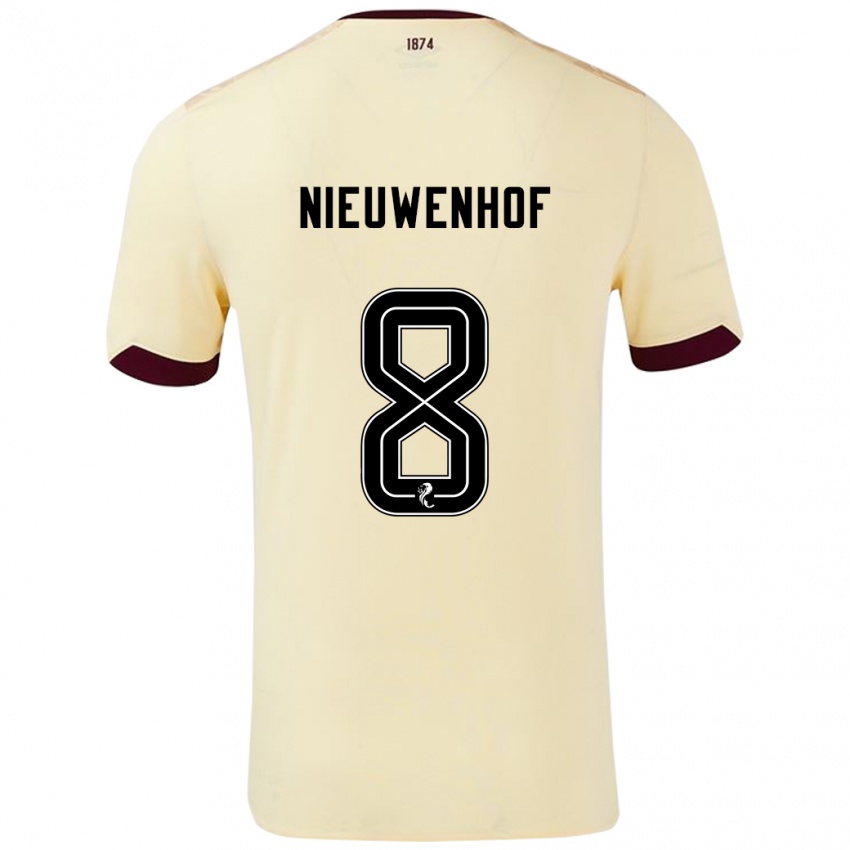 Criança Camisola Calem Nieuwenhof #8 Borgonha Creme Alternativa 2024/25 Camisa