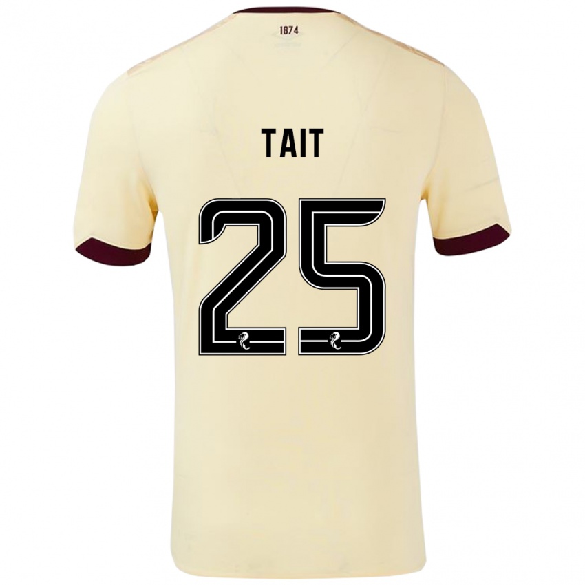 Criança Camisola Macaulay Tait #25 Borgonha Creme Alternativa 2024/25 Camisa