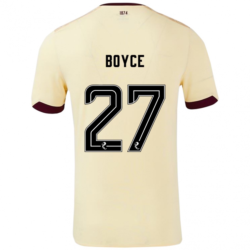 Criança Camisola Liam Boyce #27 Borgonha Creme Alternativa 2024/25 Camisa