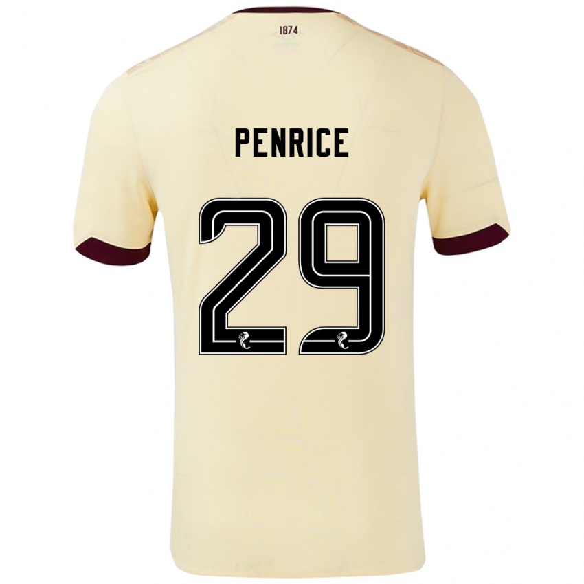 Criança Camisola James Penrice #29 Borgonha Creme Alternativa 2024/25 Camisa