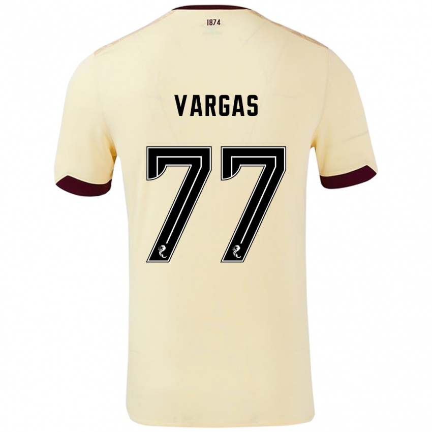 Criança Camisola Kenneth Vargas #77 Borgonha Creme Alternativa 2024/25 Camisa