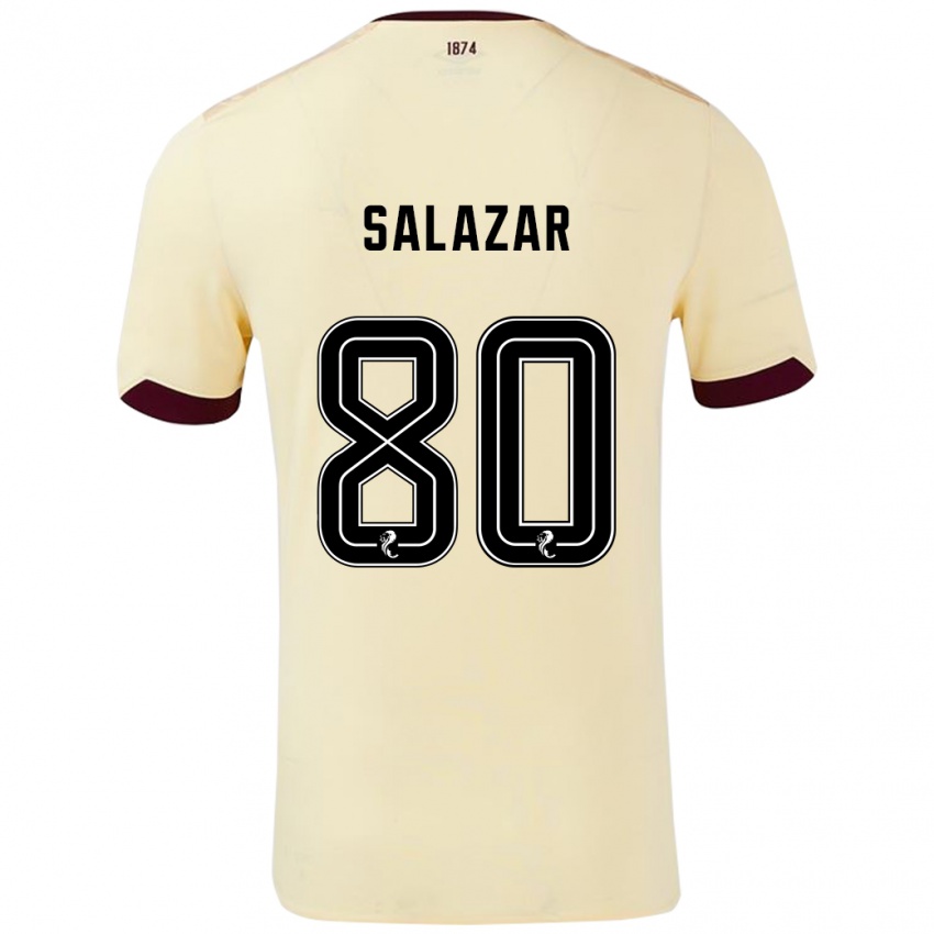 Criança Camisola Andrés Salazar #80 Borgonha Creme Alternativa 2024/25 Camisa