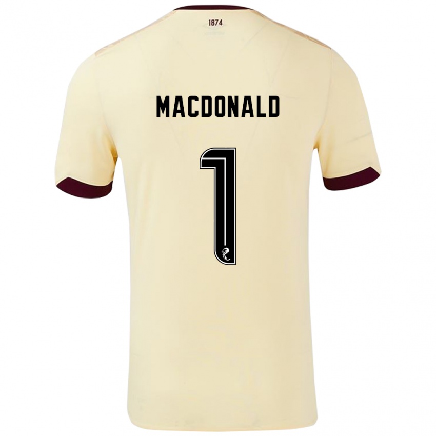 Criança Camisola Jamie Macdonald #1 Borgonha Creme Alternativa 2024/25 Camisa