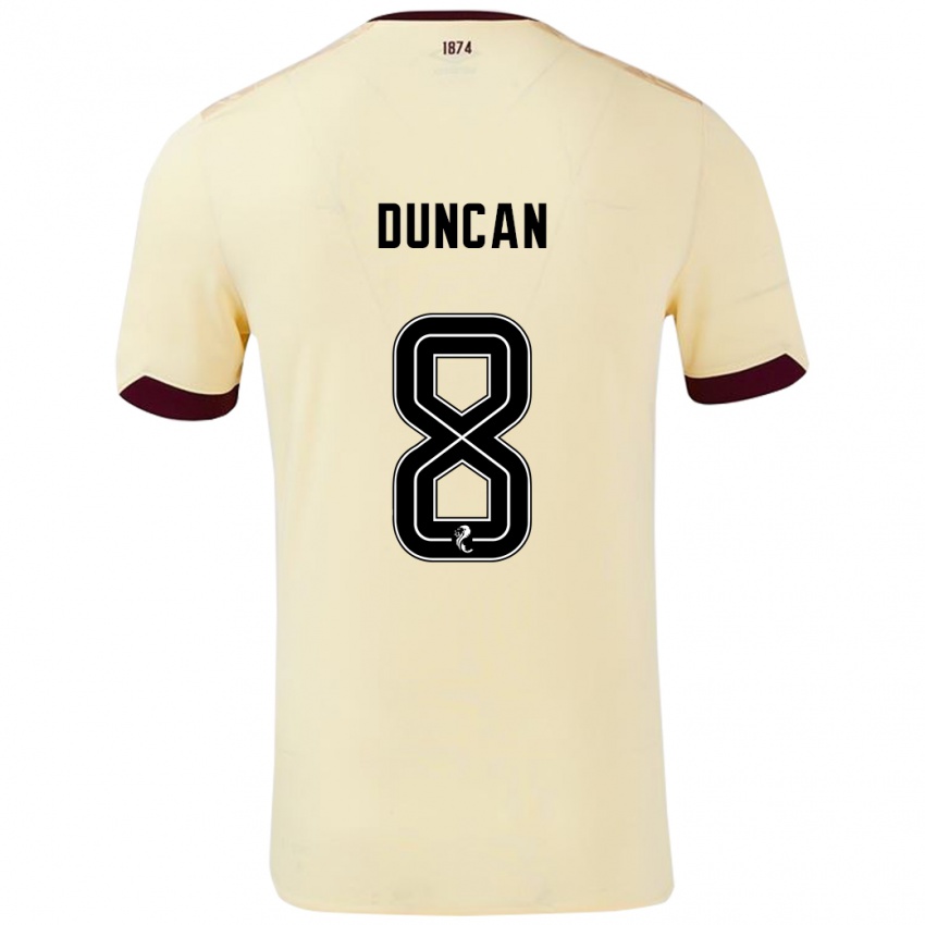 Criança Camisola Ryan Duncan #8 Borgonha Creme Alternativa 2024/25 Camisa