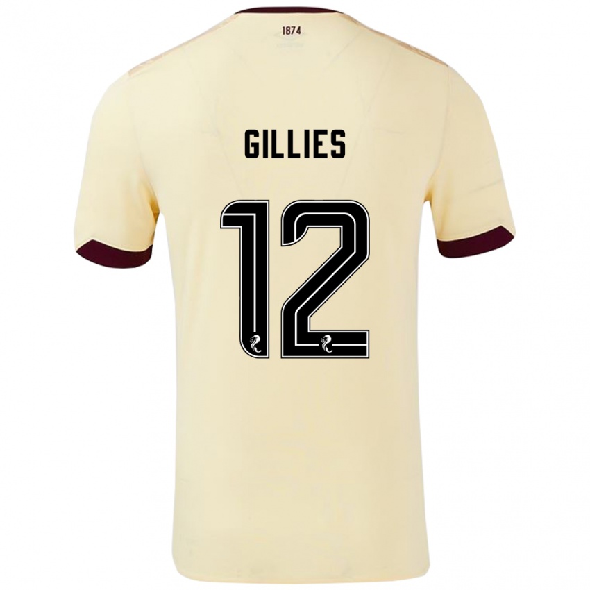 Criança Camisola Matthew Gillies #12 Borgonha Creme Alternativa 2024/25 Camisa