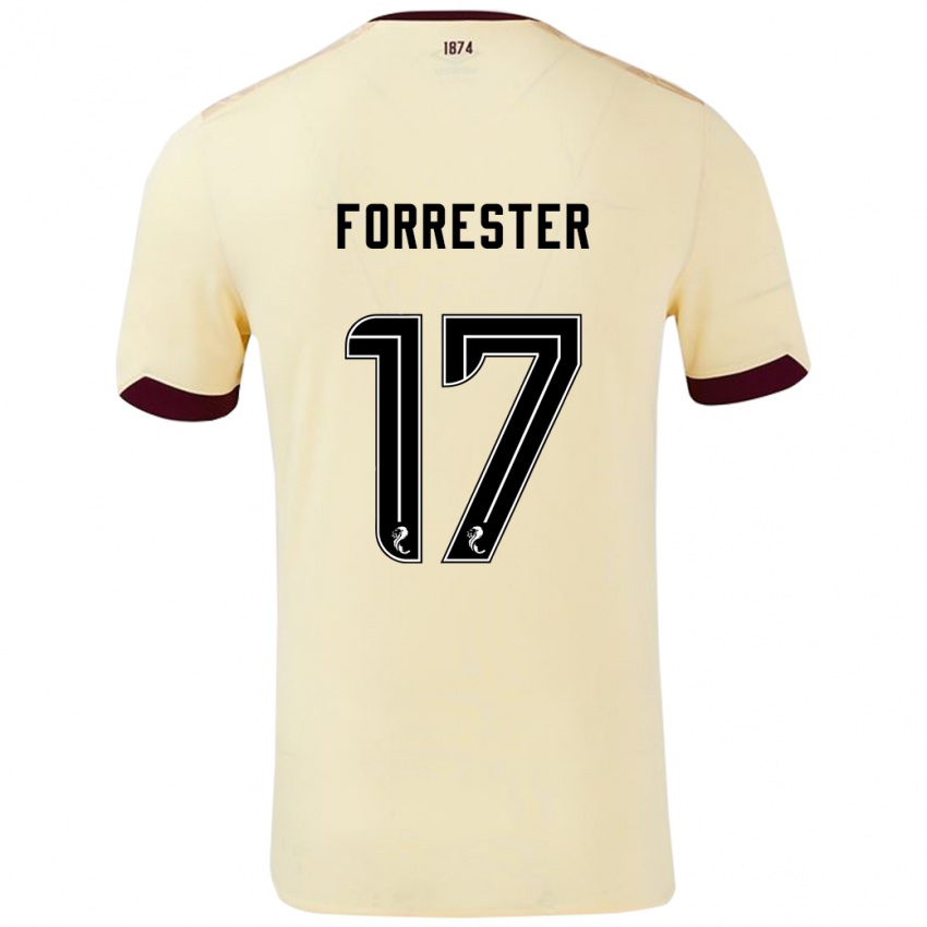 Criança Camisola Adam Forrester #17 Borgonha Creme Alternativa 2024/25 Camisa