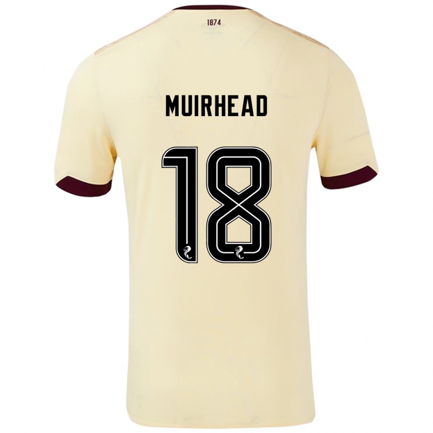 Criança Camisola Owen Muirhead #18 Borgonha Creme Alternativa 2024/25 Camisa