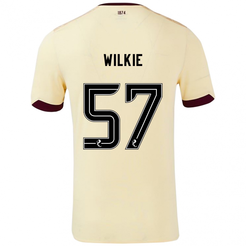 Criança Camisola Coupar Wilkie #57 Borgonha Creme Alternativa 2024/25 Camisa