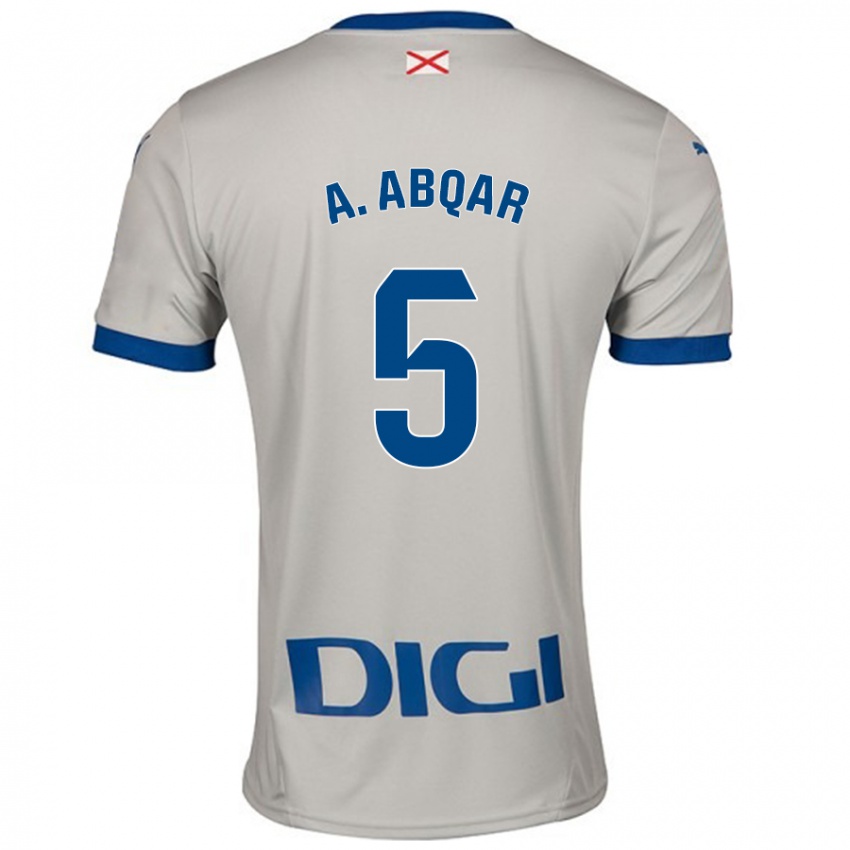 Criança Camisola Abdel Abqar #5 Cinza Leve Alternativa 2024/25 Camisa