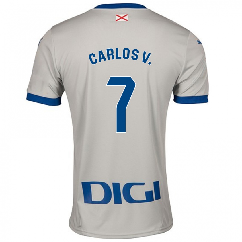 Criança Camisola Carlos Vicente #7 Cinza Leve Alternativa 2024/25 Camisa