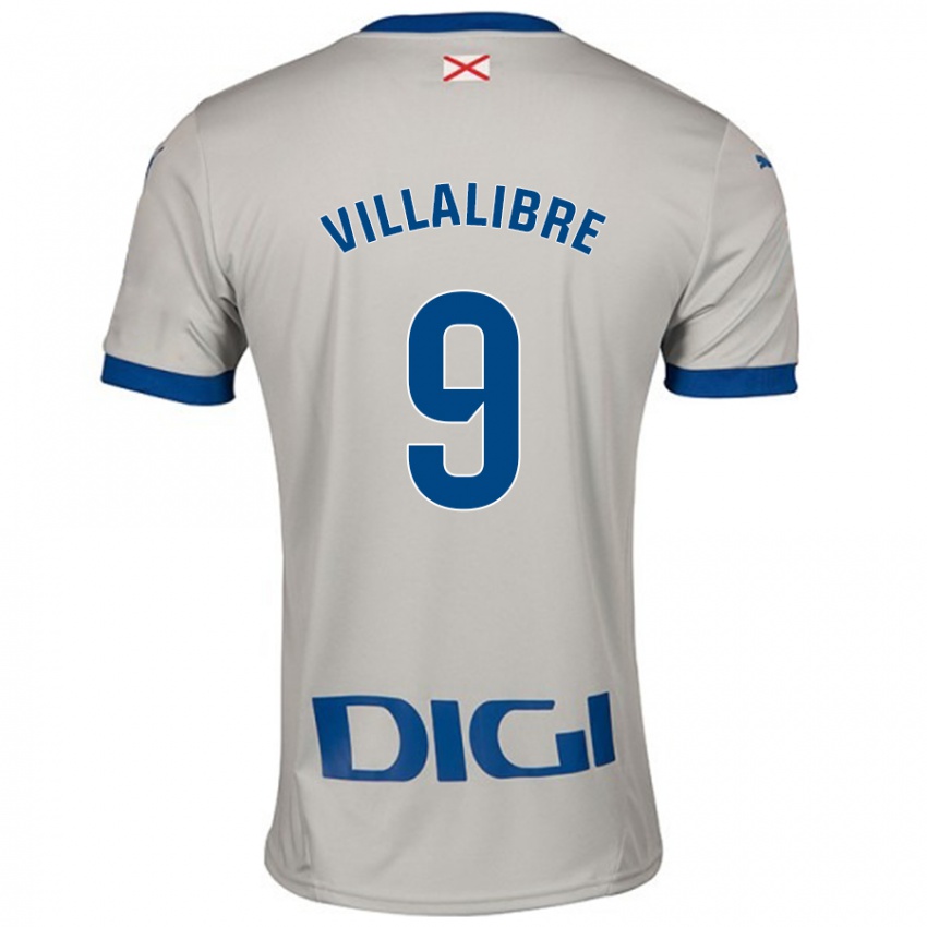 Criança Camisola Asier Villalibre #9 Cinza Leve Alternativa 2024/25 Camisa