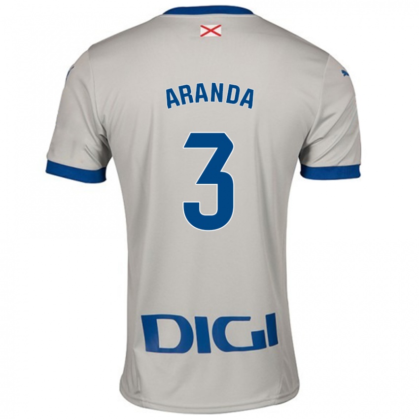 Criança Camisola Miguel Aranda #3 Cinza Leve Alternativa 2024/25 Camisa