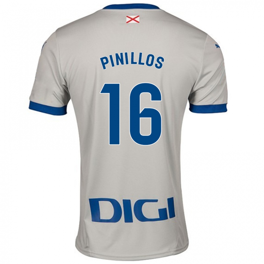 Criança Camisola Lander Pinillos #16 Cinza Leve Alternativa 2024/25 Camisa