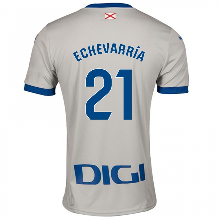 Criança Camisola Martin Echevarría #21 Cinza Leve Alternativa 2024/25 Camisa