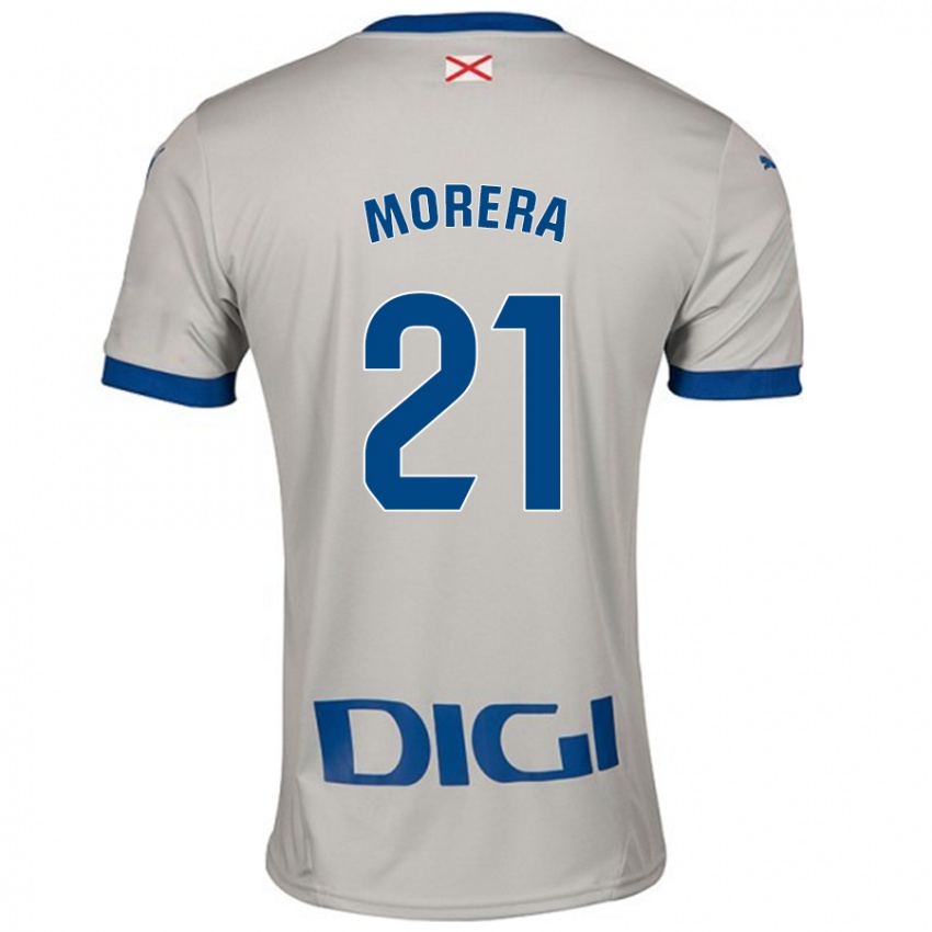 Criança Camisola Carla Morera #21 Cinza Leve Alternativa 2024/25 Camisa