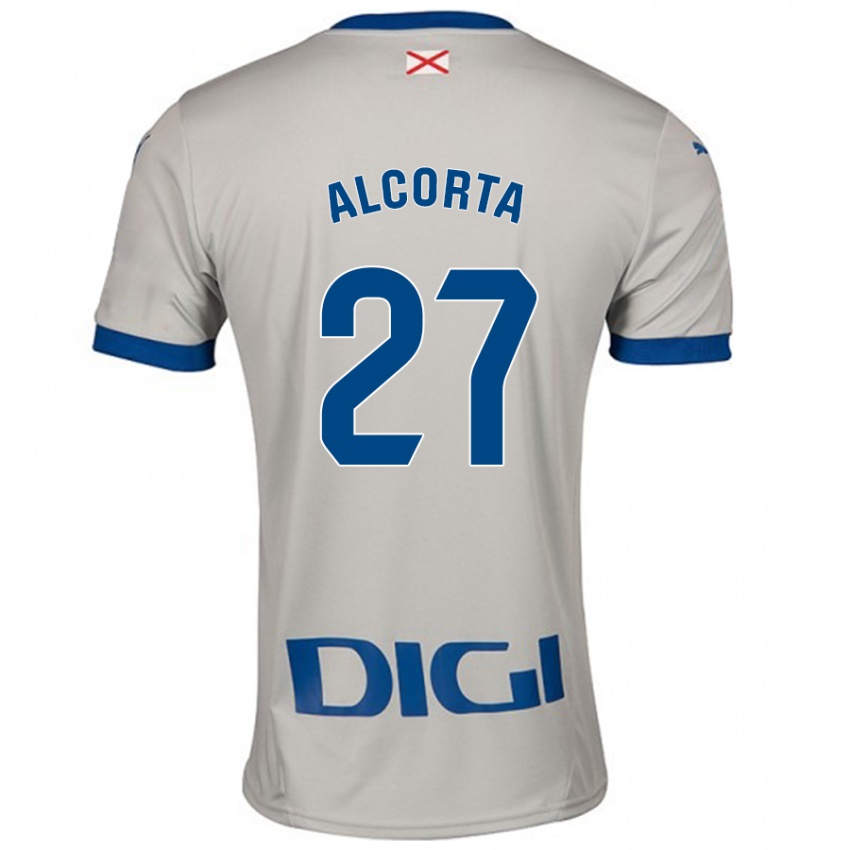 Criança Camisola Alaitz Alcorta #27 Cinza Leve Alternativa 2024/25 Camisa