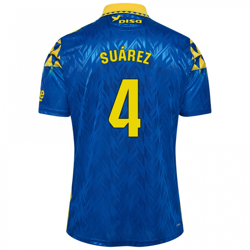 Criança Camisola Alex Suárez #4 Amarelo Azul Alternativa 2024/25 Camisa