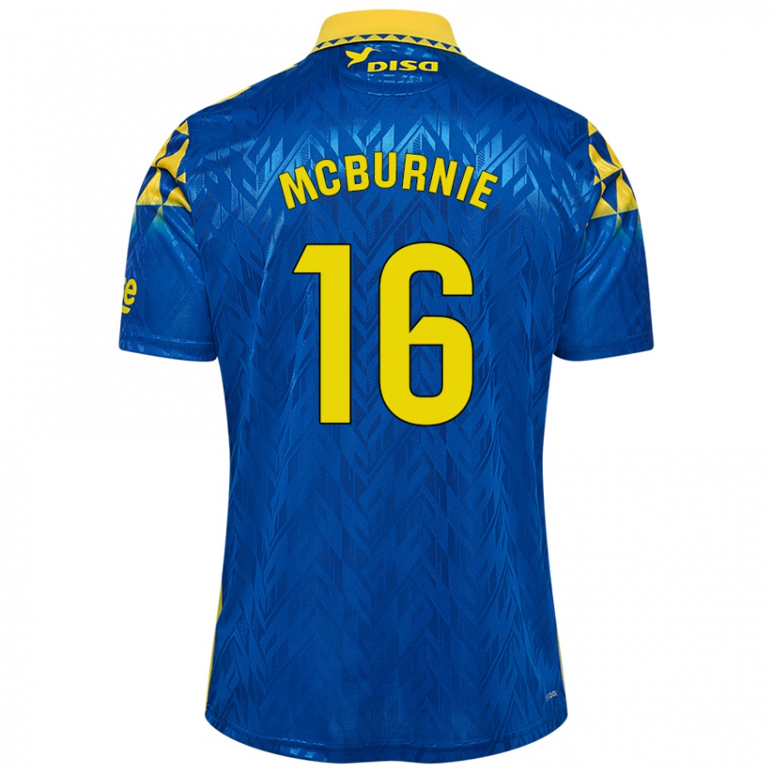 Criança Camisola Oli Mcburnie #16 Amarelo Azul Alternativa 2024/25 Camisa