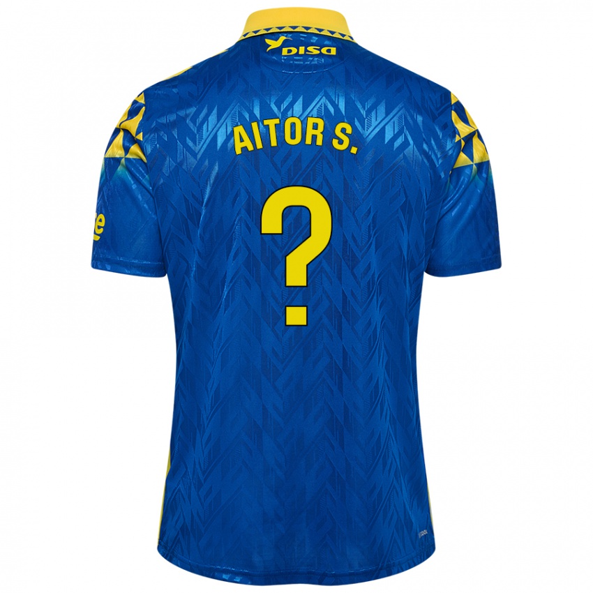 Criança Camisola Aitor Sánchez #0 Amarelo Azul Alternativa 2024/25 Camisa