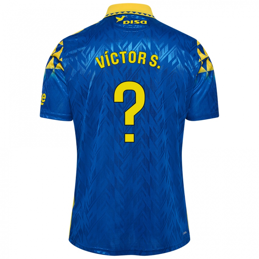 Criança Camisola Víctor Sánchez #0 Amarelo Azul Alternativa 2024/25 Camisa