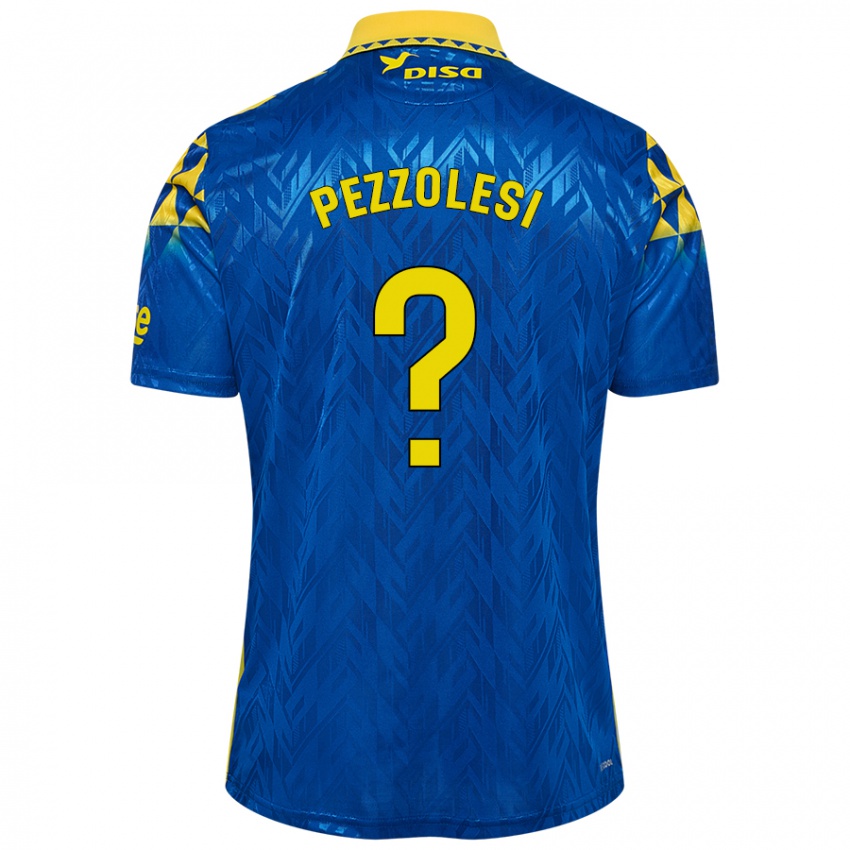 Criança Camisola Valentín Pezzolesi #0 Amarelo Azul Alternativa 2024/25 Camisa