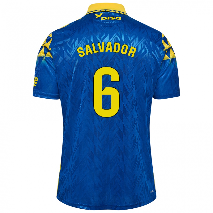 Criança Camisola Pol Salvador #6 Amarelo Azul Alternativa 2024/25 Camisa