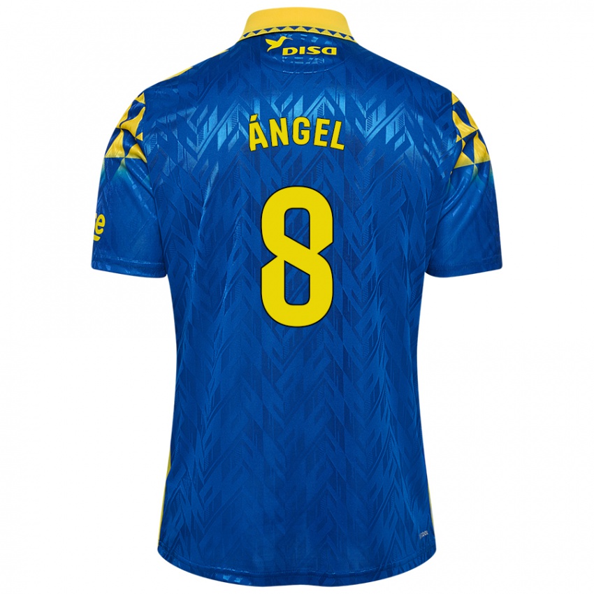 Criança Camisola José Ángel #8 Amarelo Azul Alternativa 2024/25 Camisa