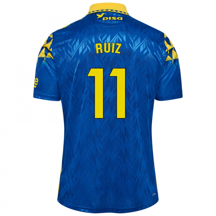 Criança Camisola Sergio Ruiz #11 Amarelo Azul Alternativa 2024/25 Camisa