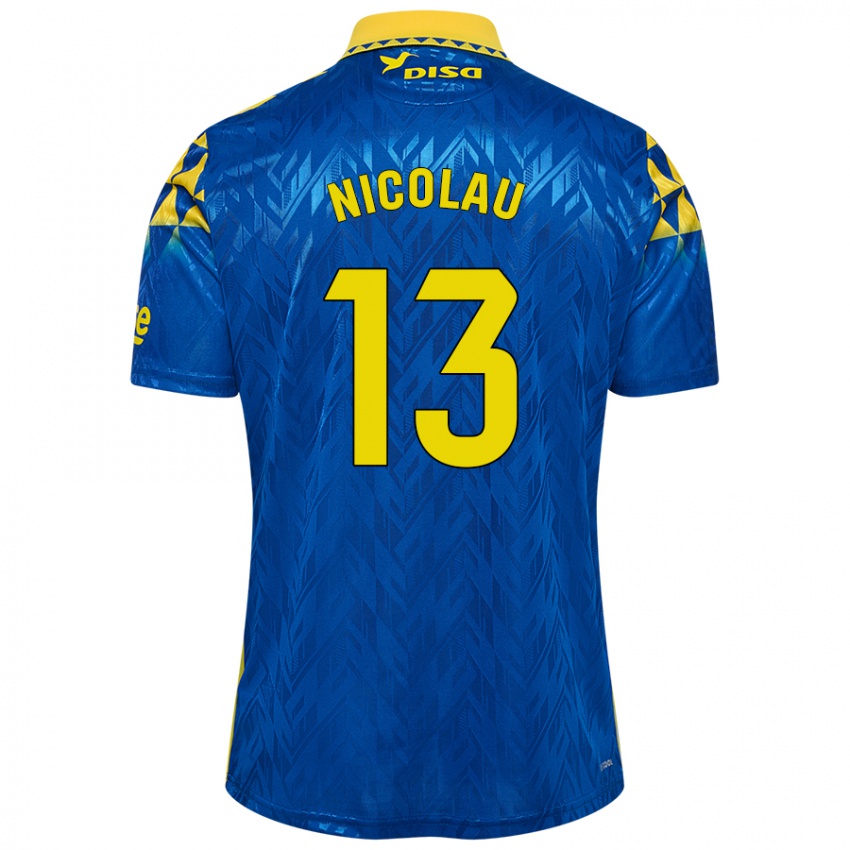 Criança Camisola Nacho Nicolau #13 Amarelo Azul Alternativa 2024/25 Camisa