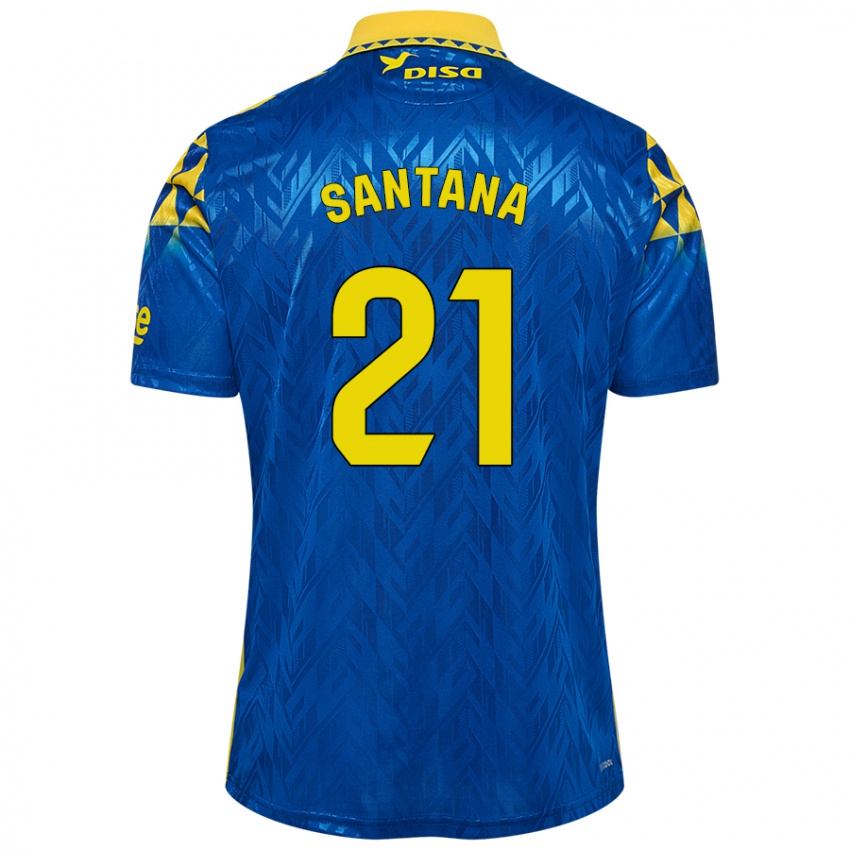 Criança Camisola Yadam Santana #21 Amarelo Azul Alternativa 2024/25 Camisa