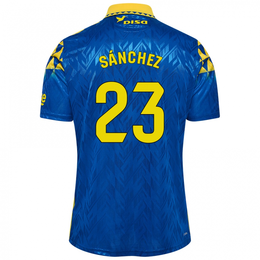 Criança Camisola Omar Sánchez #23 Amarelo Azul Alternativa 2024/25 Camisa