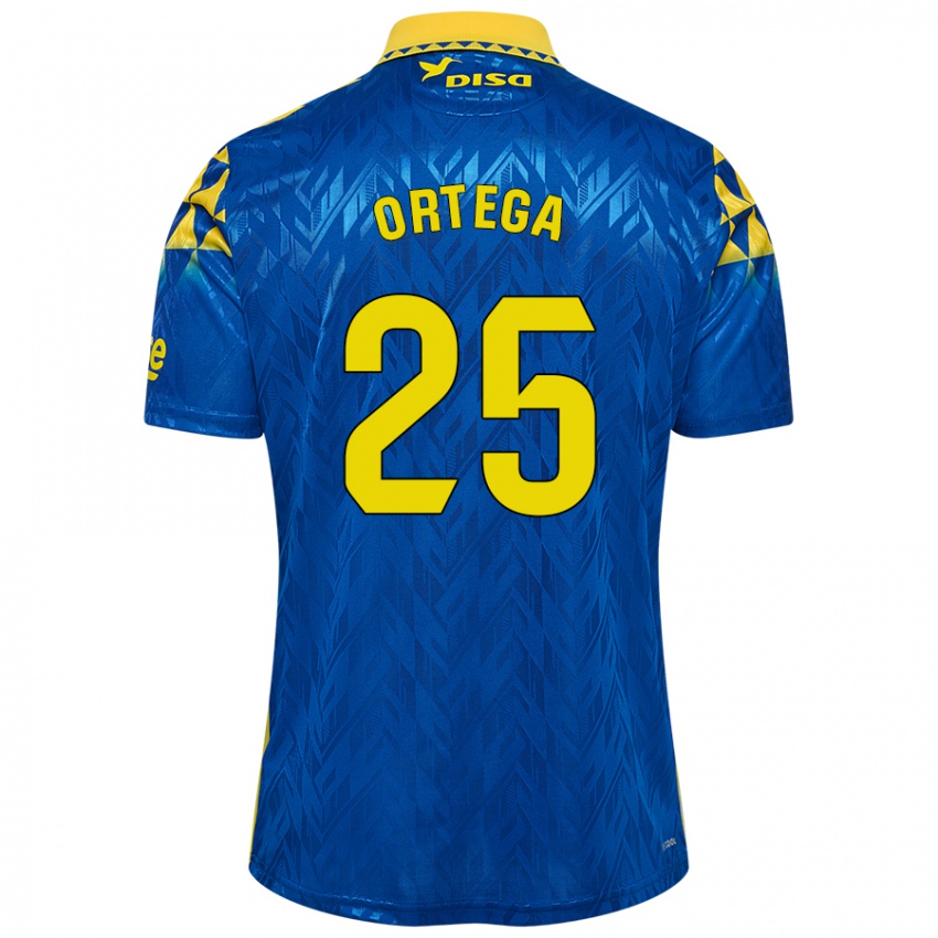 Criança Camisola Edián Ortega #25 Amarelo Azul Alternativa 2024/25 Camisa