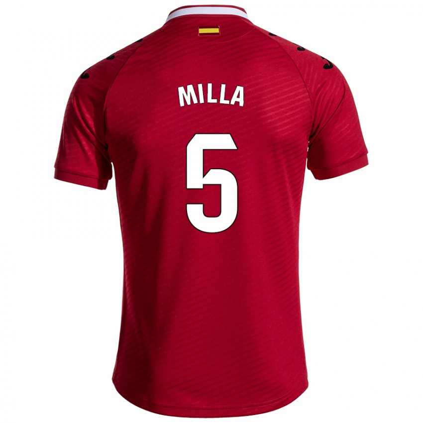 Criança Camisola Luis Milla #5 Vermelho Escuro Alternativa 2024/25 Camisa