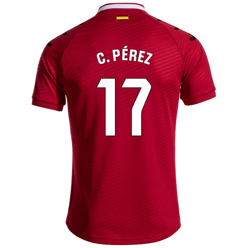 Criança Camisola Carles Pérez #17 Vermelho Escuro Alternativa 2024/25 Camisa