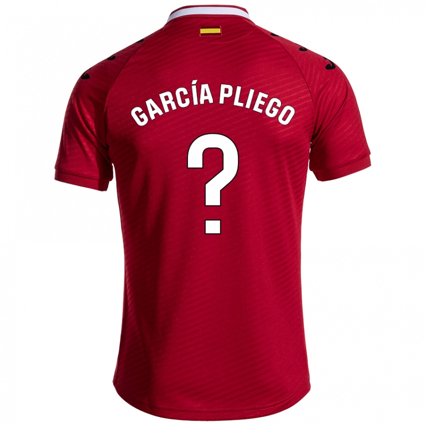 Criança Camisola Hugo García Pliego #0 Vermelho Escuro Alternativa 2024/25 Camisa