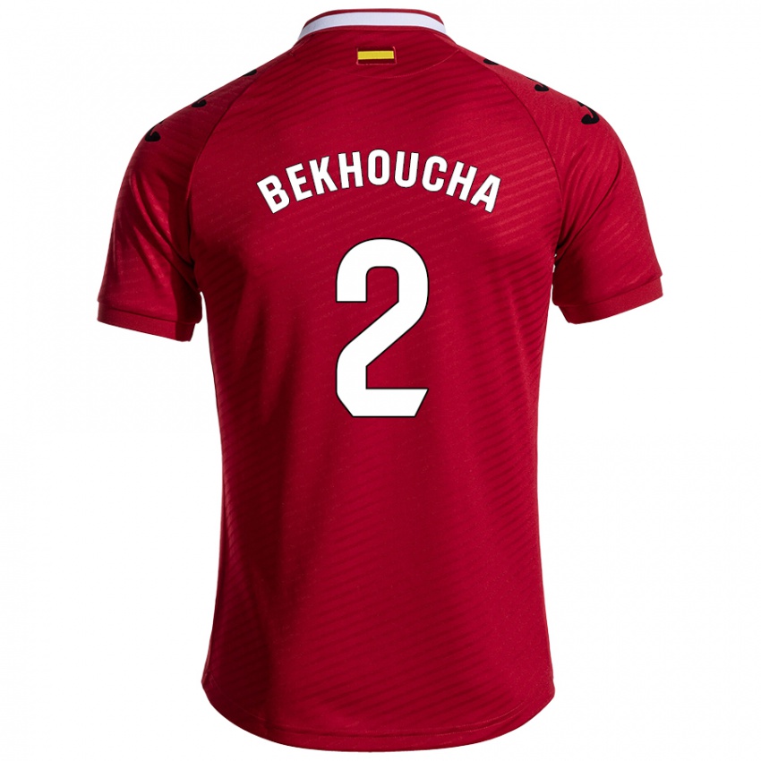 Criança Camisola Ismael Bekhoucha #2 Vermelho Escuro Alternativa 2024/25 Camisa