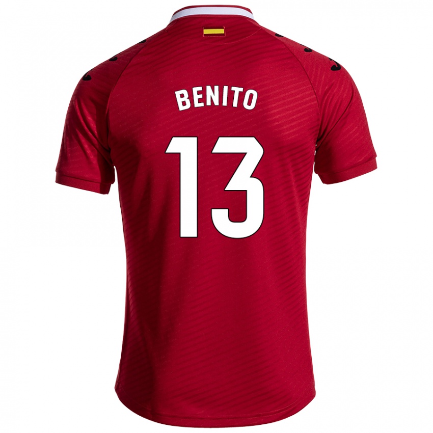 Criança Camisola Jorge Benito #13 Vermelho Escuro Alternativa 2024/25 Camisa