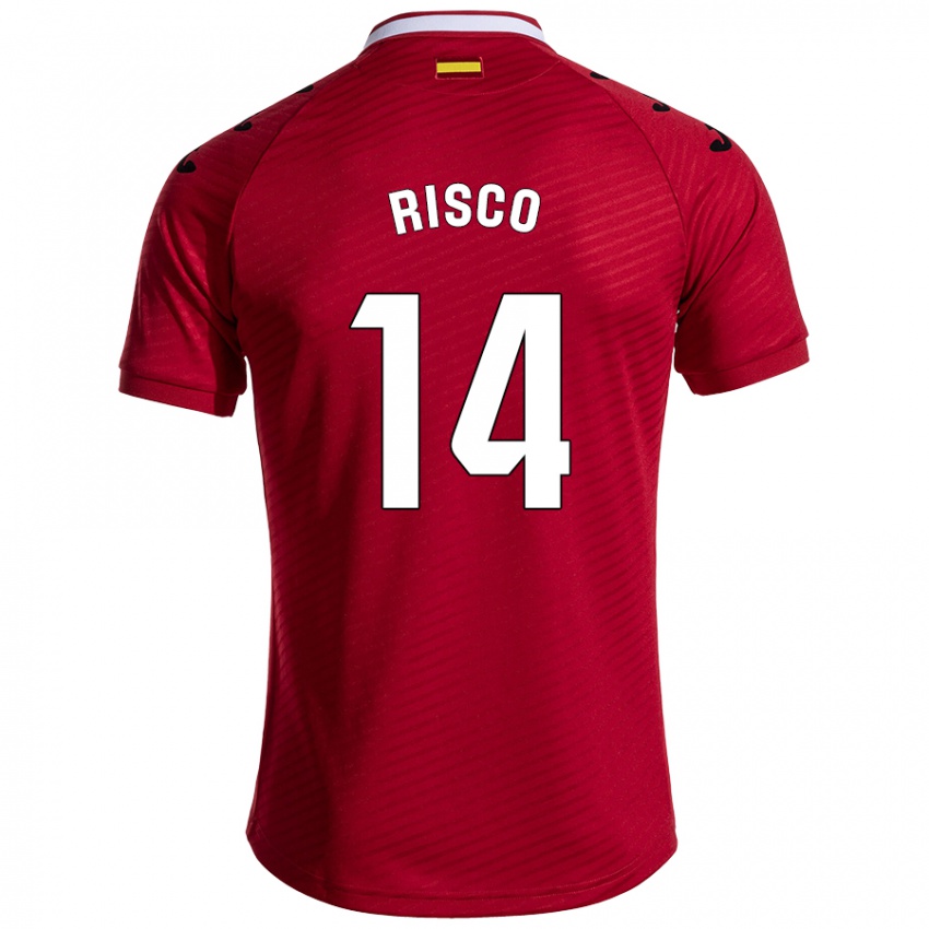 Criança Camisola Alberto Risco #14 Vermelho Escuro Alternativa 2024/25 Camisa