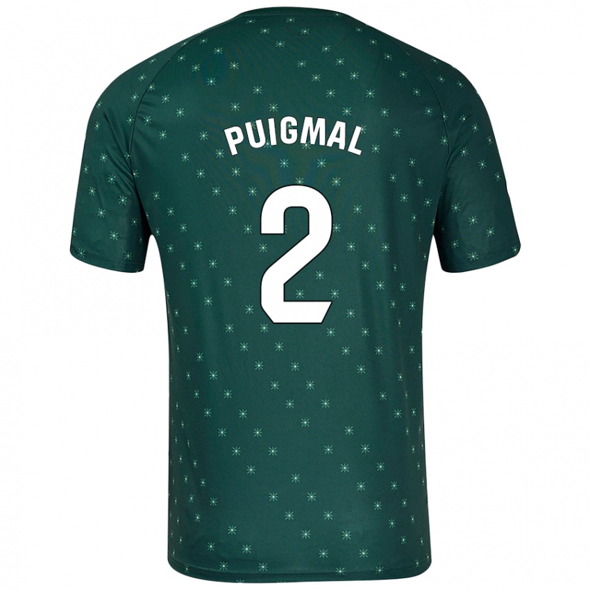 Criança Camisola Arnau Puigmal #2 Verde Escuro Alternativa 2024/25 Camisa