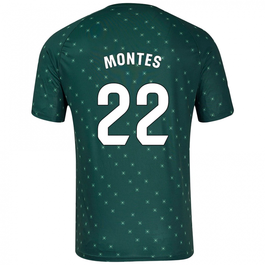 Criança Camisola César Montes #22 Verde Escuro Alternativa 2024/25 Camisa