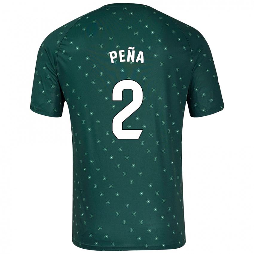 Criança Camisola Miguel Peña #2 Verde Escuro Alternativa 2024/25 Camisa