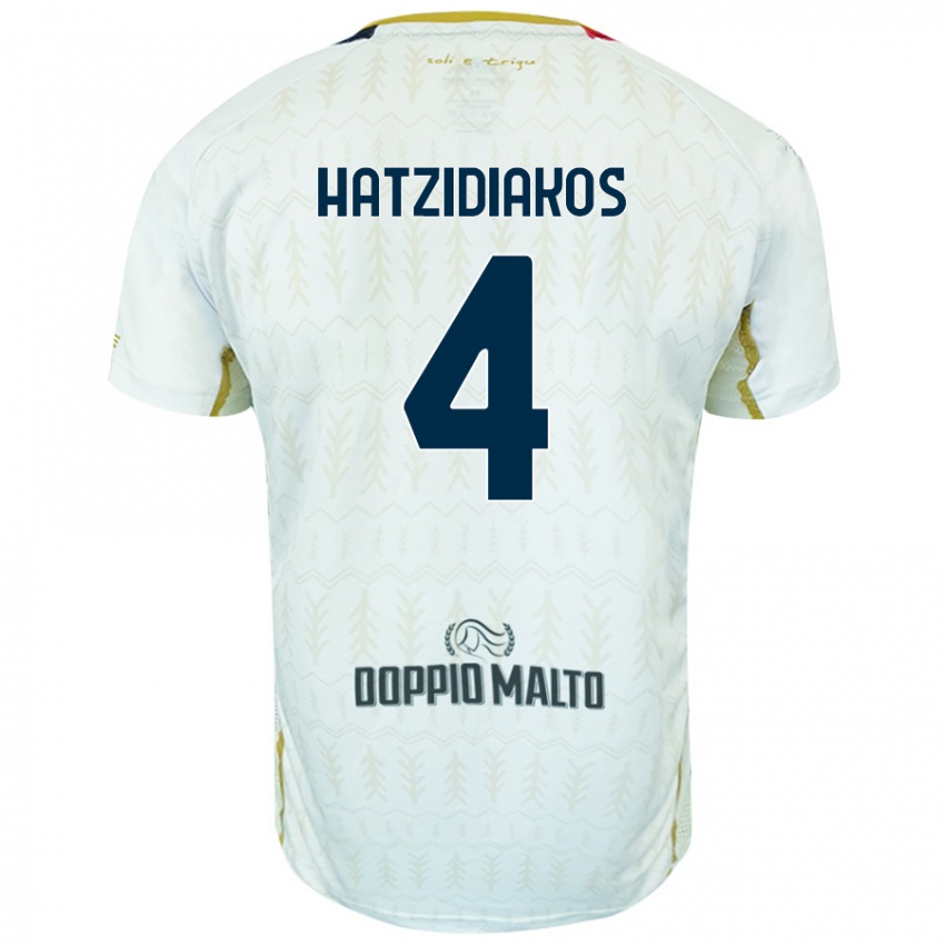 Criança Camisola Pantelis Hatzidiakos #4 Branco Alternativa 2024/25 Camisa