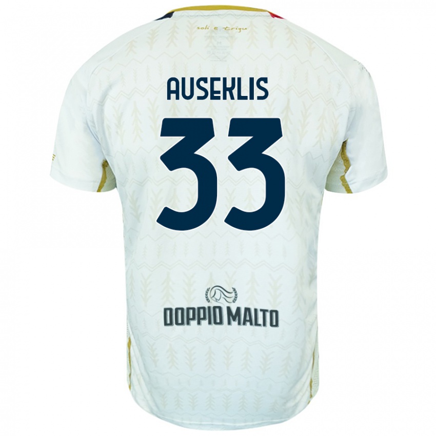 Criança Camisola Henrijs Auseklis #33 Branco Alternativa 2024/25 Camisa