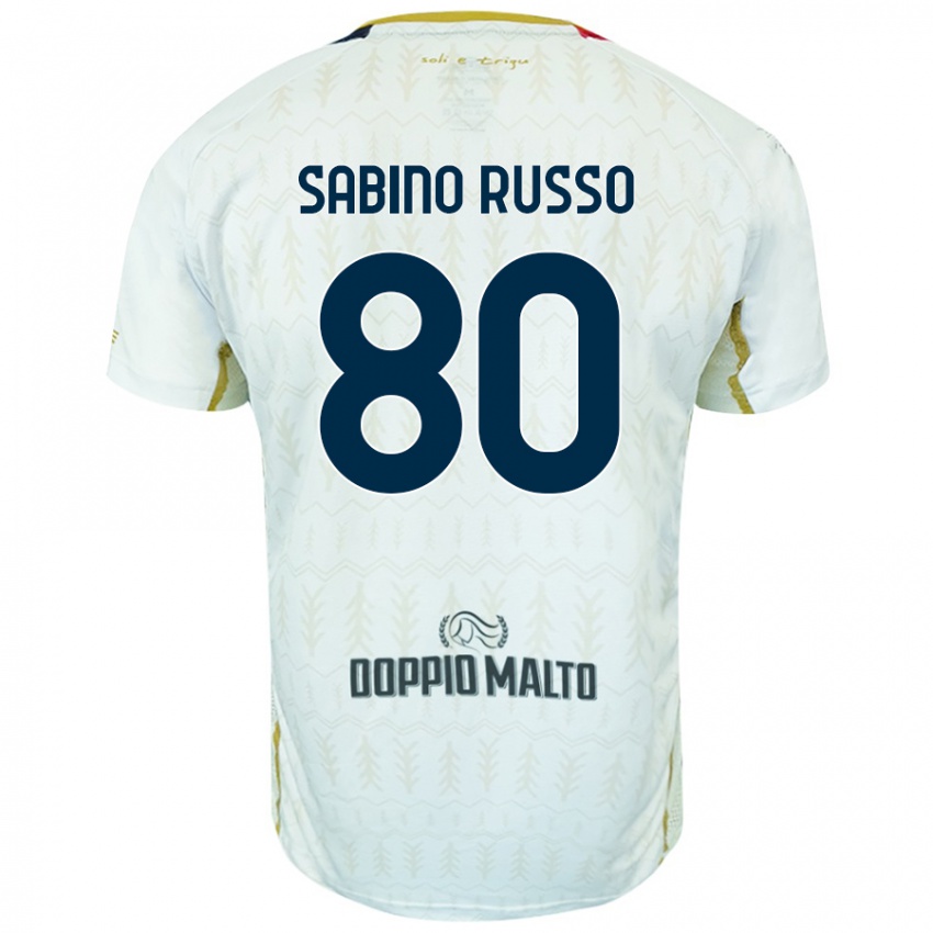 Criança Camisola Alessandro Sabino Russo #80 Branco Alternativa 2024/25 Camisa