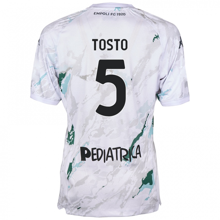 Criança Camisola Lorenzo Tosto #5 Cinzento Alternativa 2024/25 Camisa