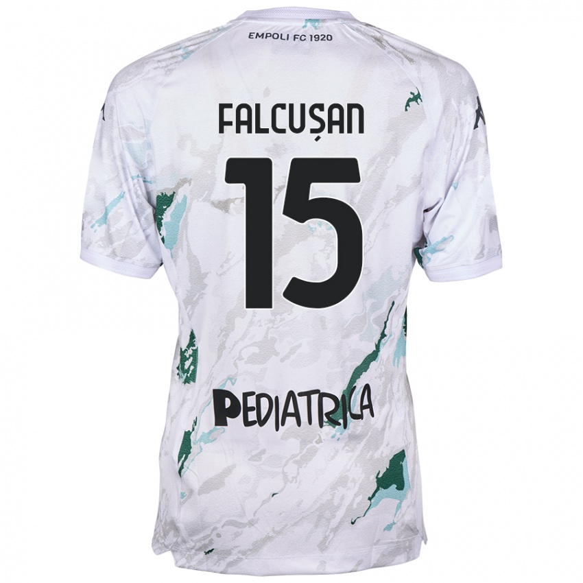 Criança Camisola Darius Fălcușan #15 Cinzento Alternativa 2024/25 Camisa